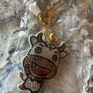 Crystal Cow Keychain Charm